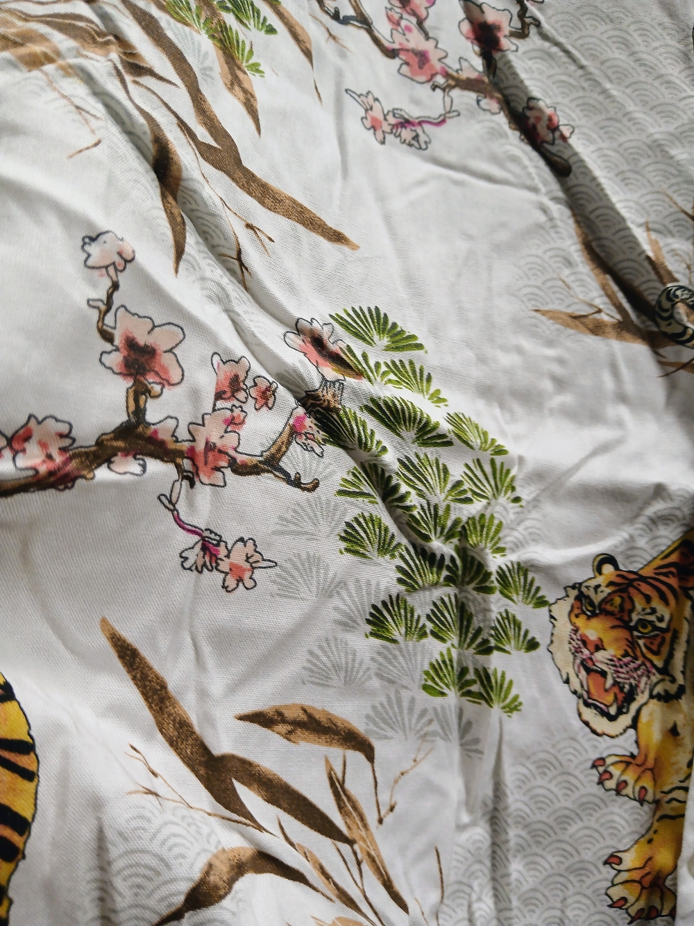 Cactus Man White Shirt with Green & Brown Tropical Print - Picture 2 of 6